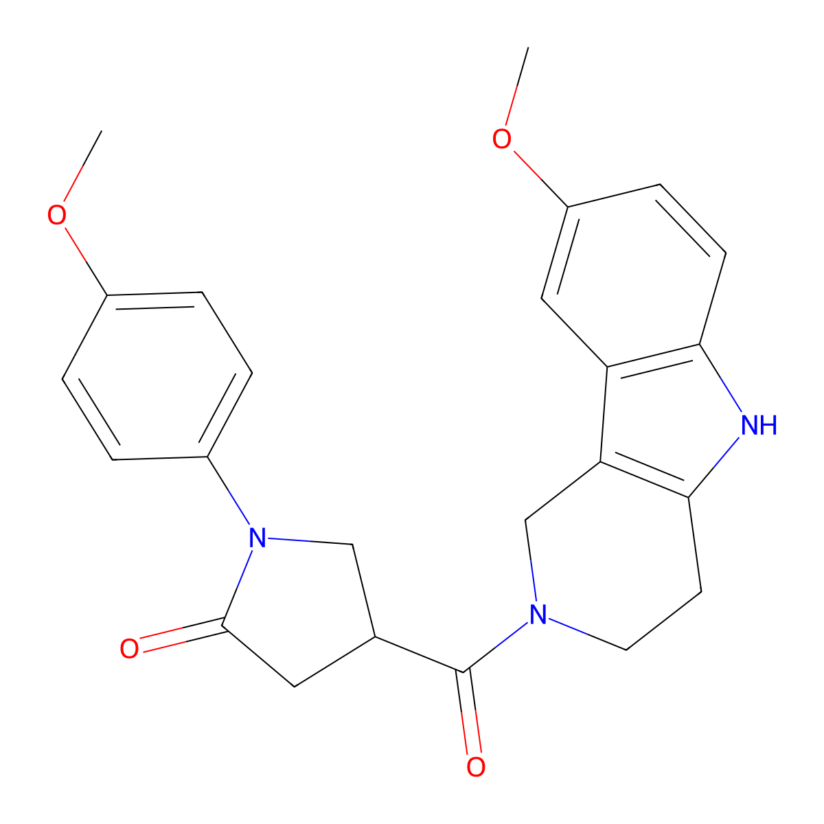 1-(4-methoxyphenyl)-4-[(8-methoxy-1,3,4,5-tetrahydro-2H-pyrido[4,3-b]indol-2-yl)carbonyl]pyrrolidin-2-one molecular structure, CAS 1351683-09-4