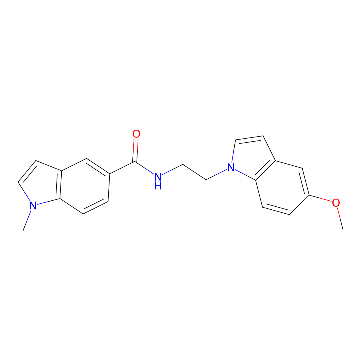 N-[2-(5-methoxy-1H-indol-1-yl)ethyl]-1-methyl-1H-indole-5-carboxamide molecular structure, CAS 1351683-22-1