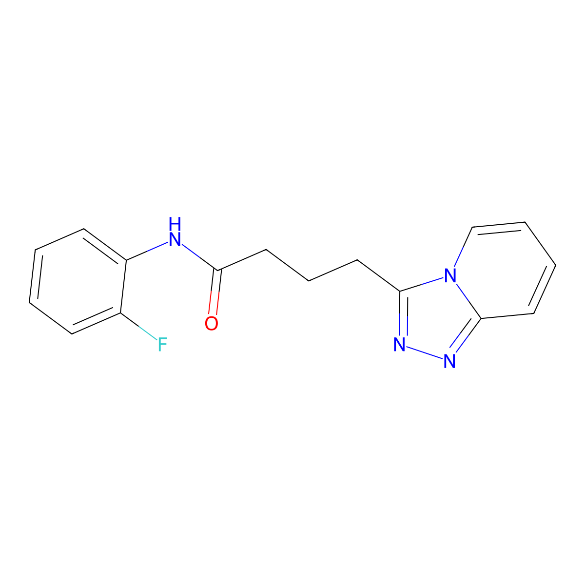 4-([1,2,4]triazolo[4,3-a]pyridin-3-yl)-N-(2-fluorophenyl)butanamide molecular structure, CAS 1351683-28-7