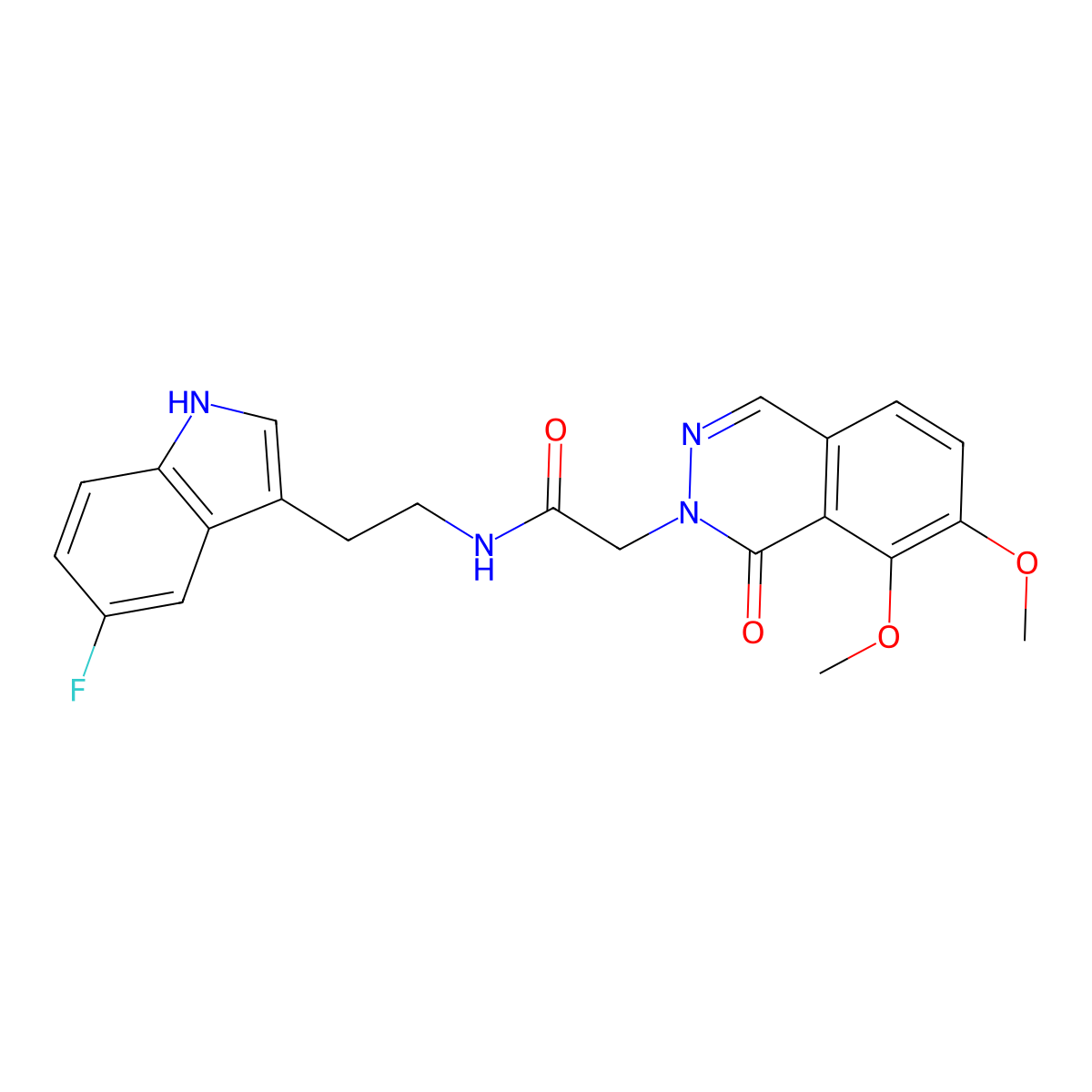 2-[7,8-dimethoxy-1-oxo-2(1H)-phthalazinyl]-N-[2-(5-fluoro-1H-indol-3-yl)ethyl]acetamide molecular structure, CAS 1351683-31-2