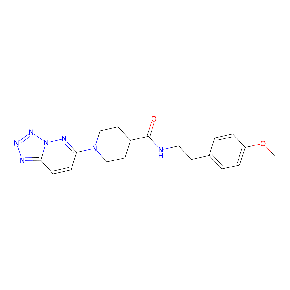 N-(4-methoxyphenethyl)-1-(tetrazolo[1,5-b]pyridazin-6-yl)piperidine-4-carboxamide molecular structure, CAS 1351683-36-7