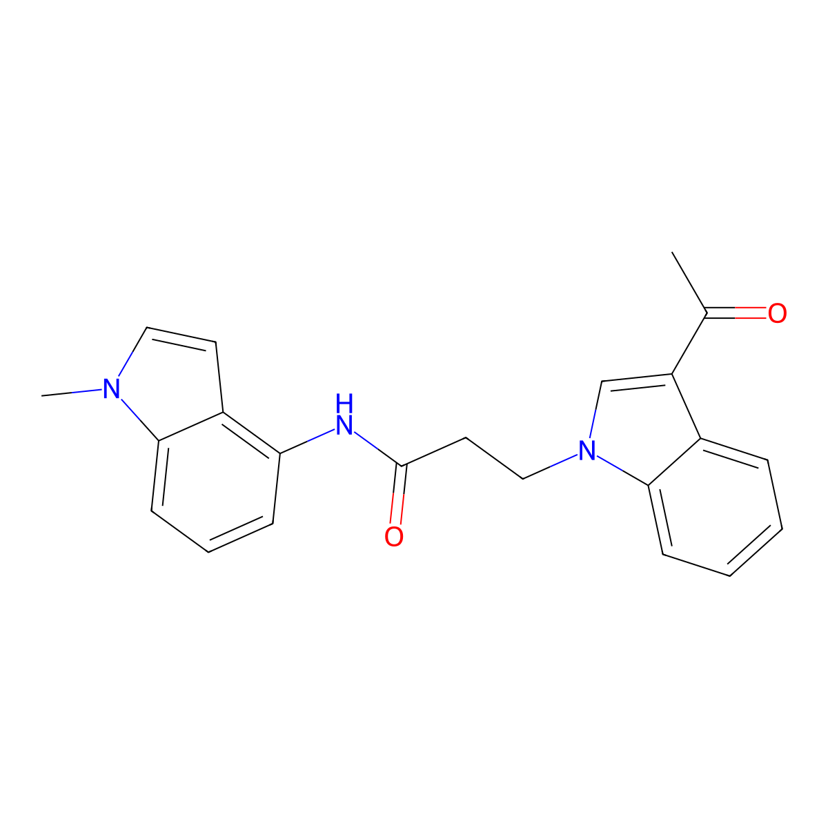 3-(3-acetyl-1H-indol-1-yl)-N-(1-methyl-1H-indol-4-yl)propanamide molecular structure, CAS 1351683-41-4