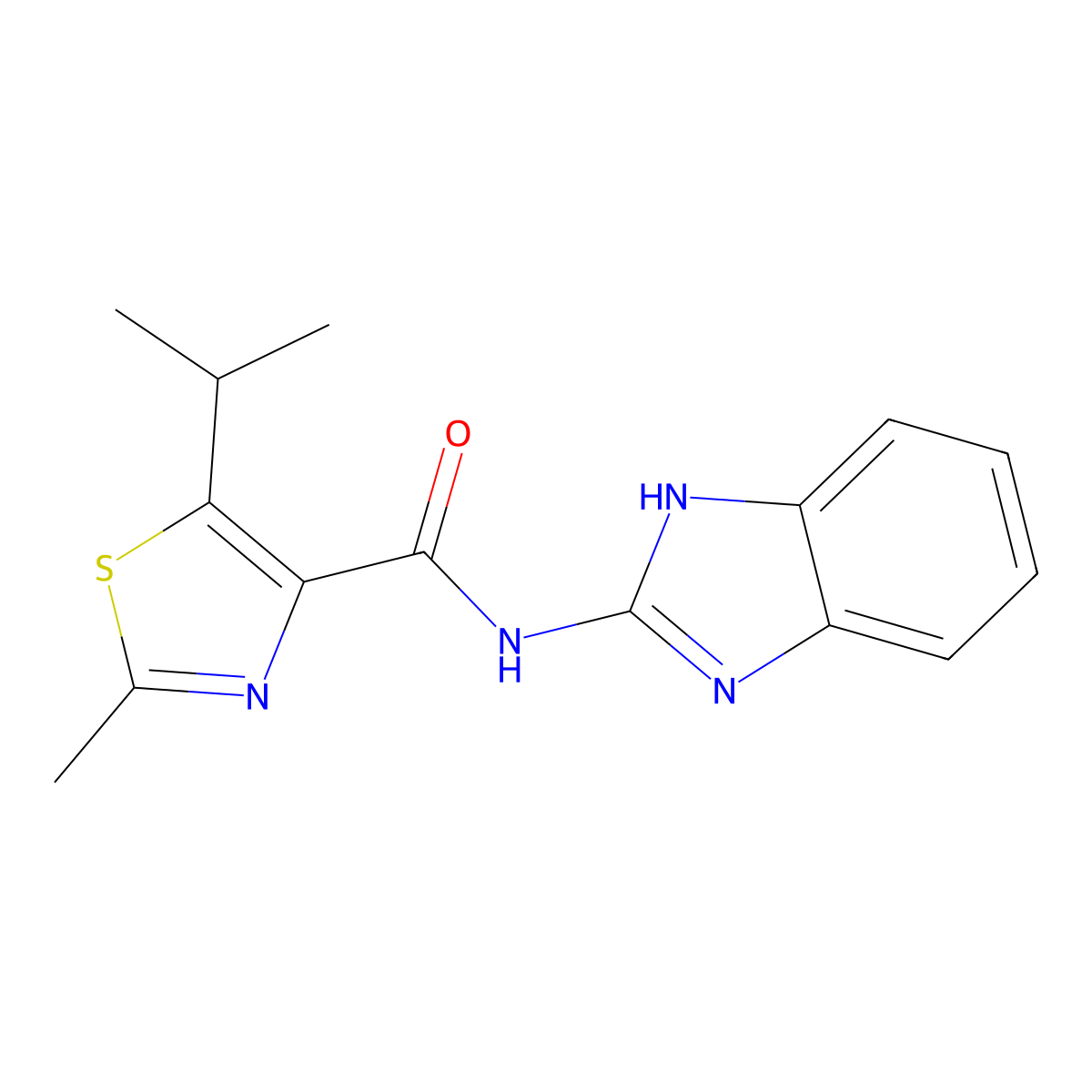 N-(1H-benzo[d]imidazol-2-yl)-5-isopropyl-2-methylthiazole-4-carboxamide molecular structure, CAS 1351683-44-7