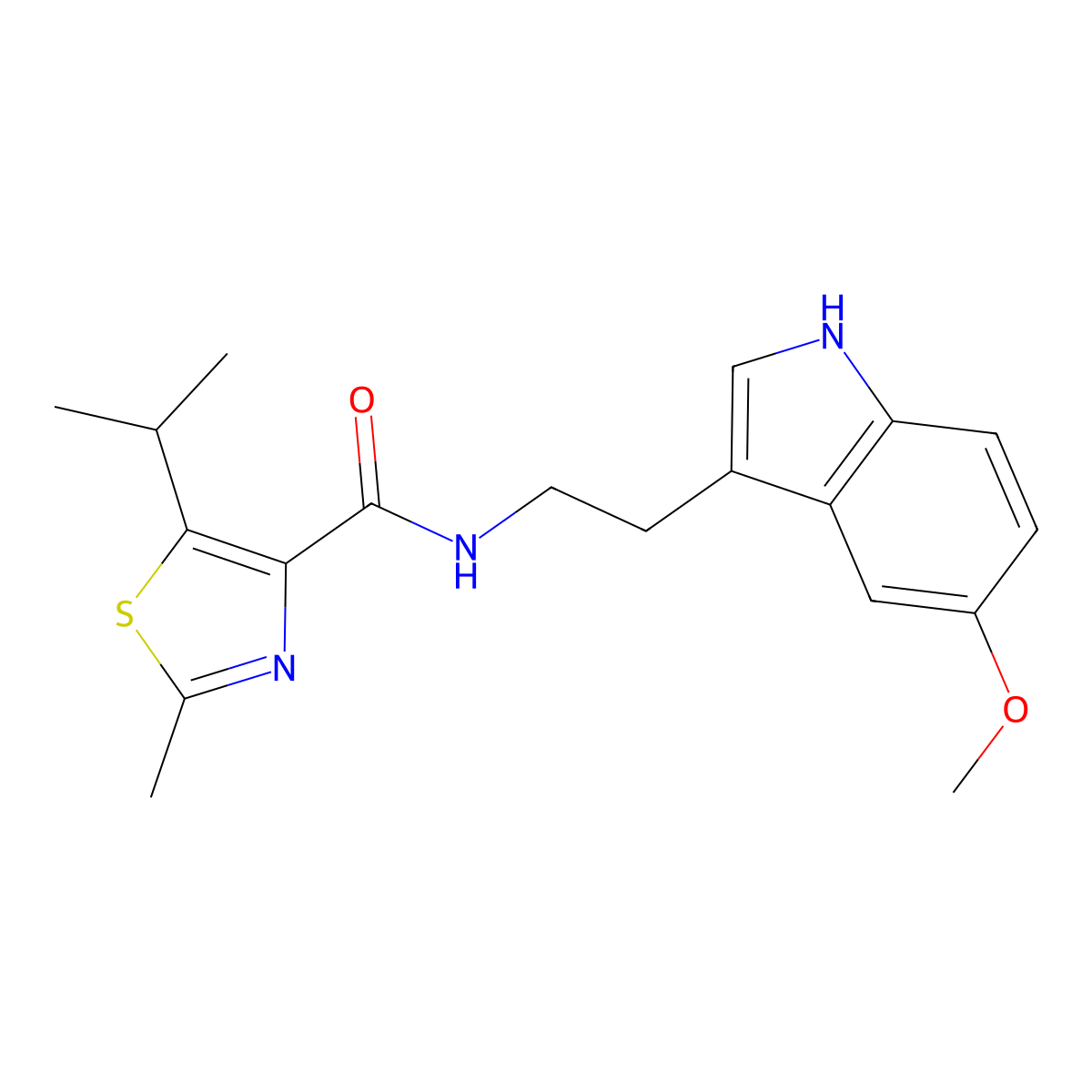 5-isopropyl-N-[2-(5-methoxy-1H-indol-3-yl)ethyl]-2-methyl-1,3-thiazole-4-carboxamide molecular structure, CAS 1351683-52-7