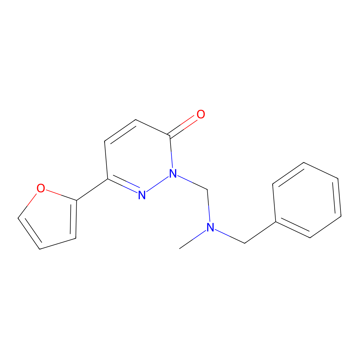 2-{[benzyl(methyl)amino]methyl}-6-(furan-2-yl)pyridazin-3(2H)-one molecular structure, CAS 1351683-54-9