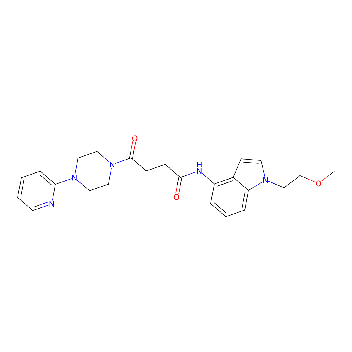 N-[1-(2-methoxyethyl)-1H-indol-4-yl]-4-oxo-4-[4-(2-pyridyl)piperazino]butanamide molecular structure, CAS 1351683-61-8