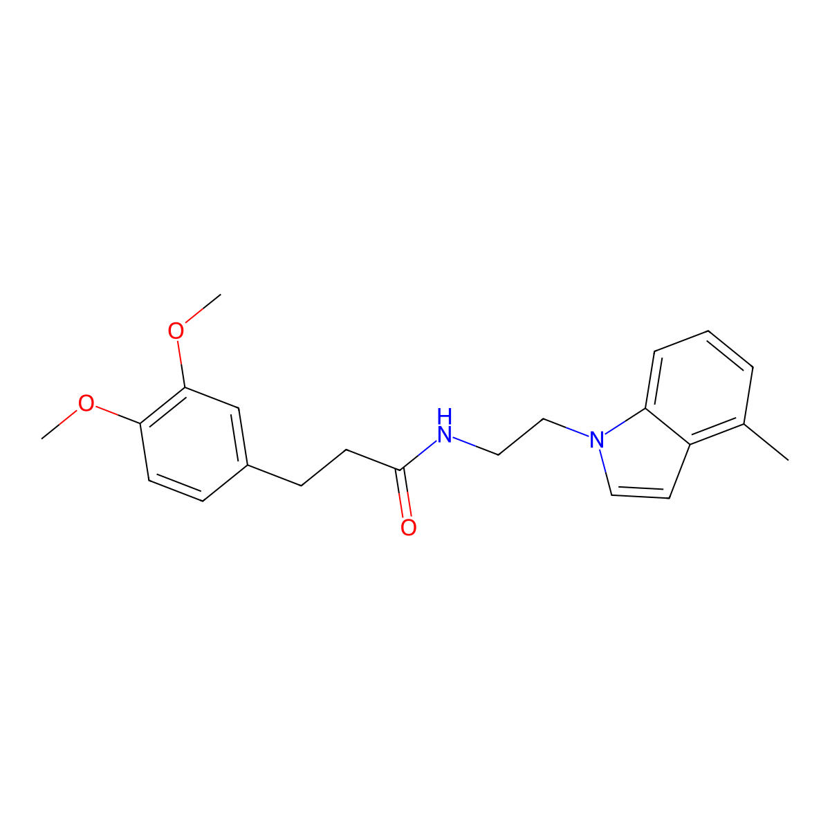 3-(3,4-dimethoxyphenyl)-N-[2-(4-methyl-1H-indol-1-yl)ethyl]propanamide molecular structure, CAS 1351683-65-2