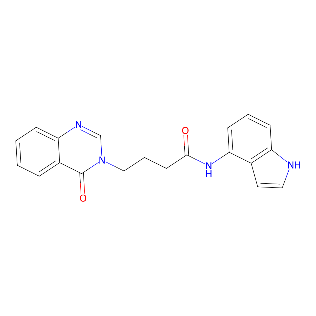 N-(1H-indol-4-yl)-4-(4-oxoquinazolin-3(4H)-yl)butanamide molecular structure, CAS 1351683-69-6