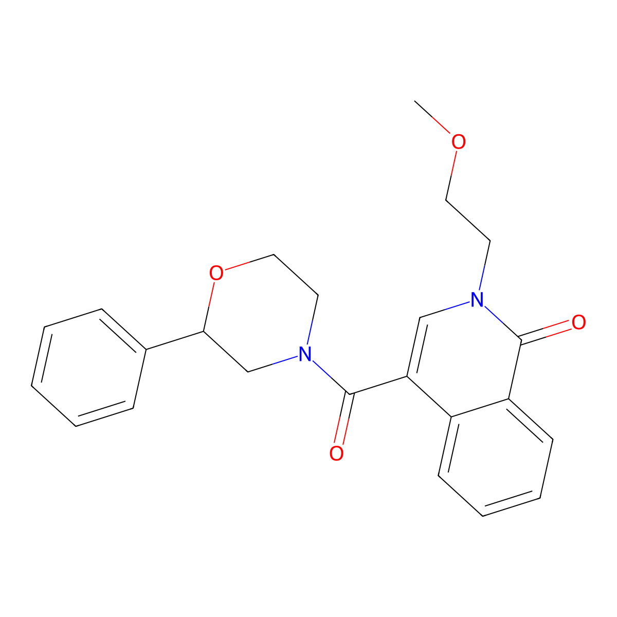 2-(2-methoxyethyl)-4-[(2-phenylmorpholino)carbonyl]-1(2H)-isoquinolinone molecular structure, CAS 1351683-70-9