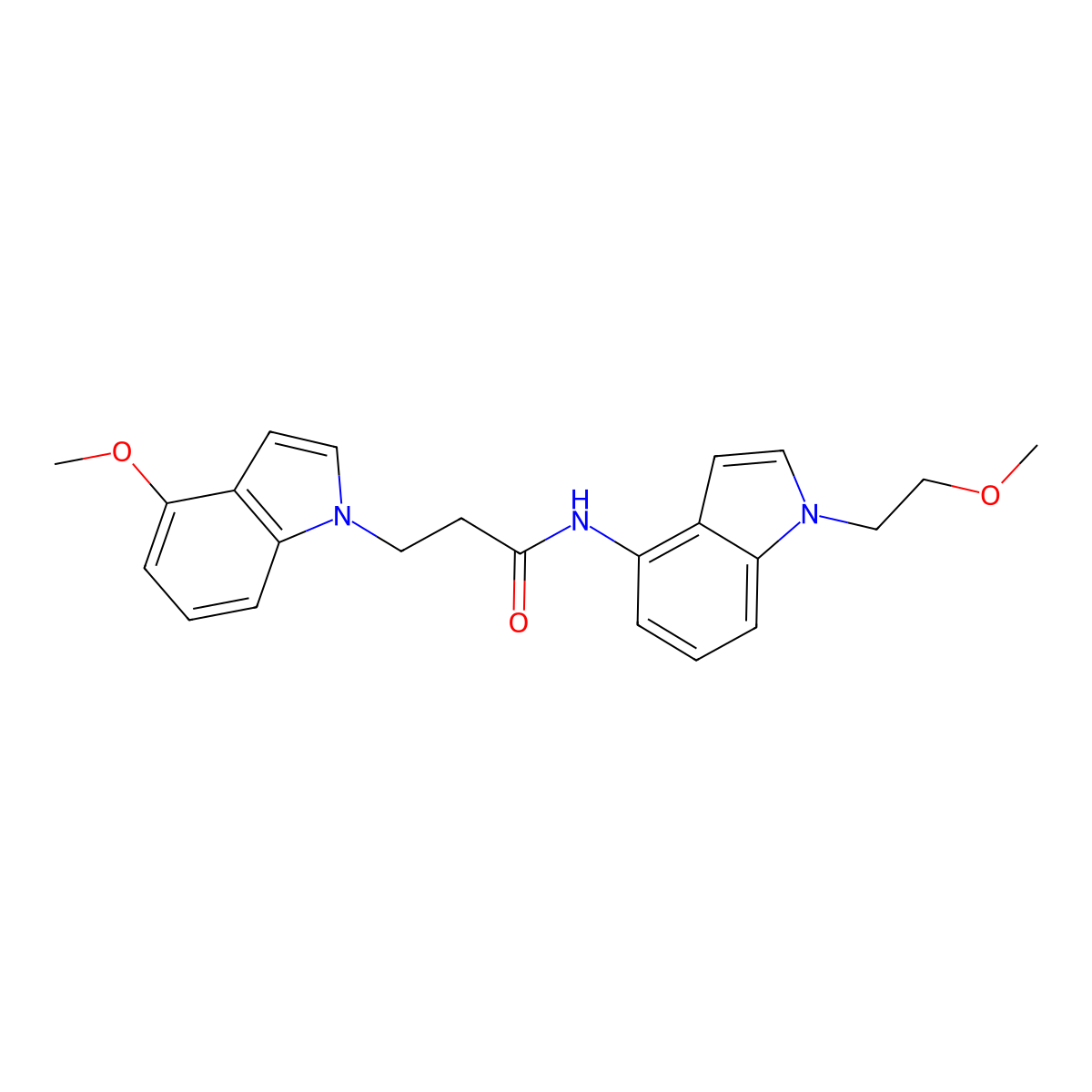 N-[1-(2-methoxyethyl)-1H-indol-4-yl]-3-(4-methoxy-1H-indol-1-yl)propanamide molecular structure, CAS 1351683-98-1