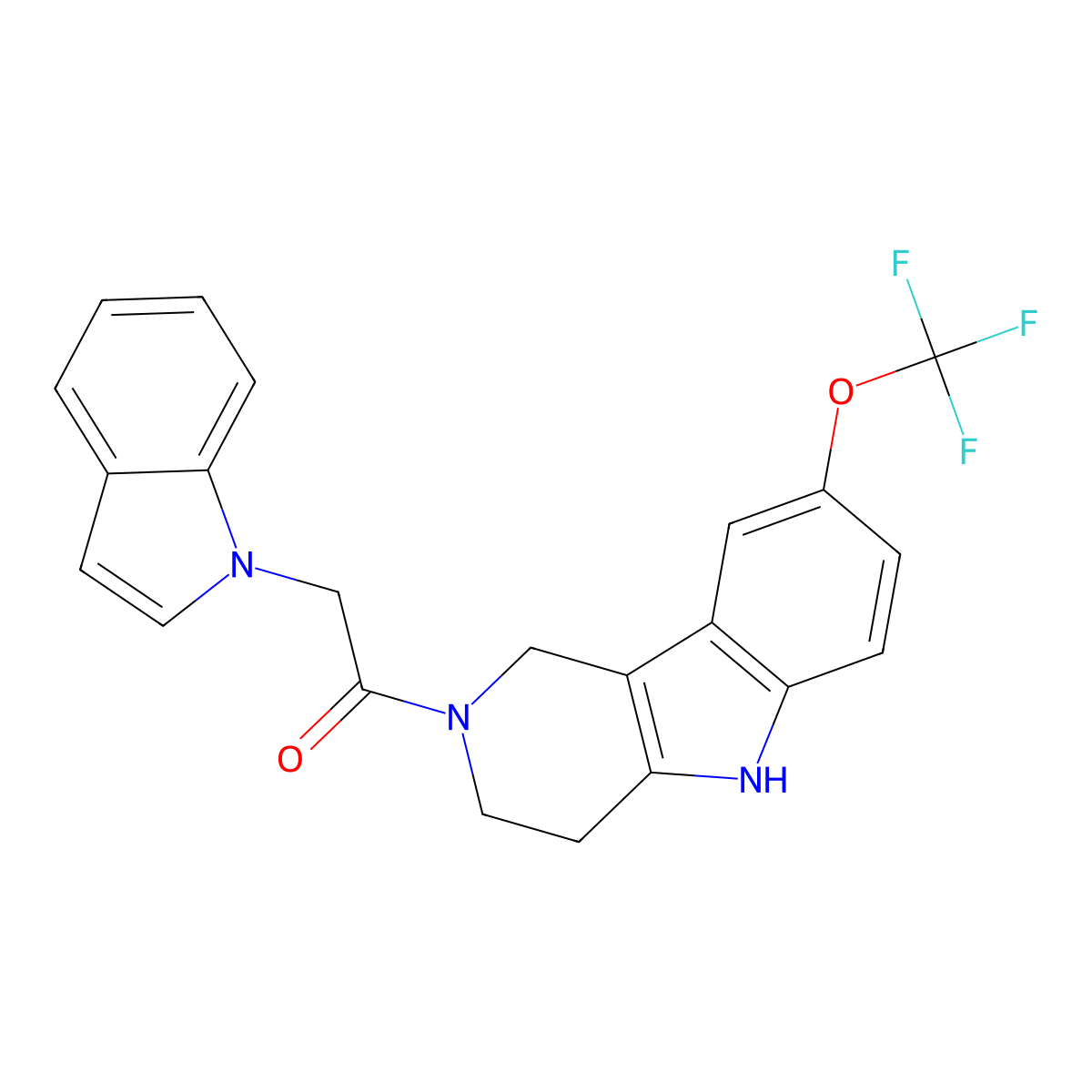 2-(1H-indol-1-yl)-1-[8-(trifluoromethoxy)-1,3,4,5-tetrahydro-2H-pyrido[4,3-b]indol-2-yl]ethanone molecular structure, CAS 1351686-34-4