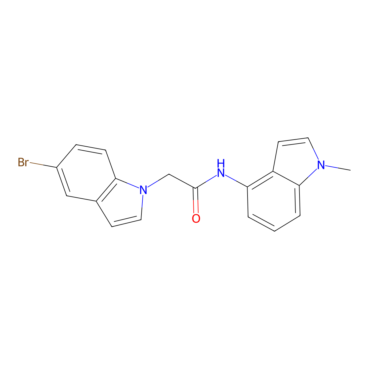 2-(5-bromo-1H-indol-1-yl)-N-(1-methyl-1H-indol-4-yl)acetamide molecular structure, CAS 1351686-37-7