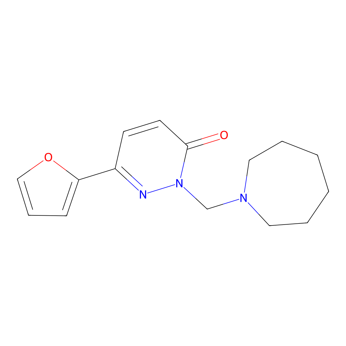 2-(azepan-1-ylmethyl)-6-(furan-2-yl)pyridazin-3(2H)-one molecular structure, CAS 1351686-43-5