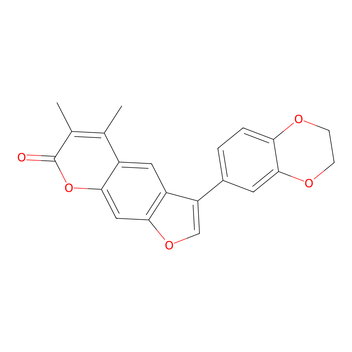 3-(2,3-dihydro-1,4-benzodioxin-6-yl)-5,6-dimethyl-7H-furo[3,2-g]chromen-7-one molecular structure, CAS 1351686-45-7