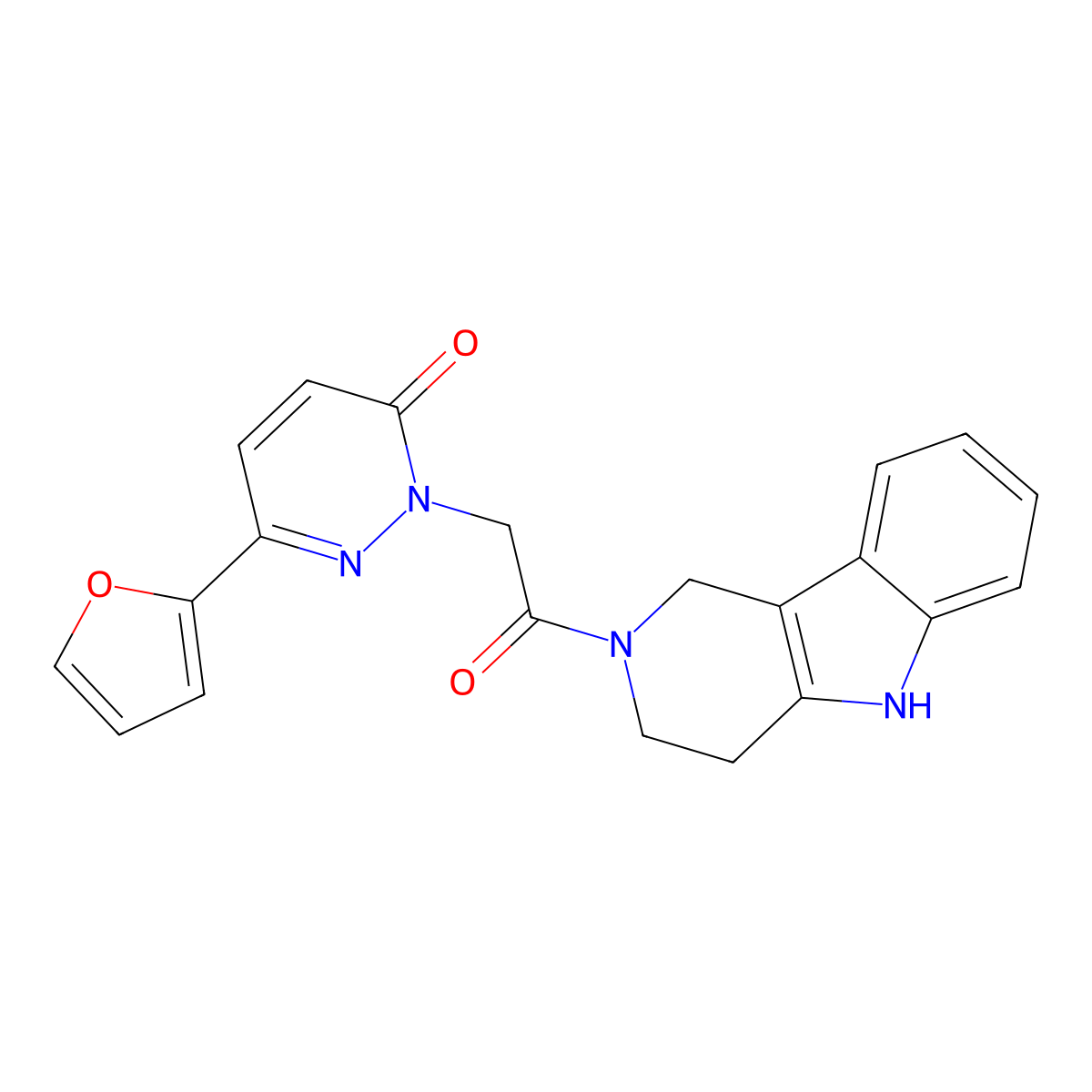 6-(2-furyl)-2-[2-oxo-2-(1,3,4,5-tetrahydro-2H-pyrido[4,3-b]indol-2-yl)ethyl]-3(2H)-pyridazinone molecular structure, CAS 1351686-51-5