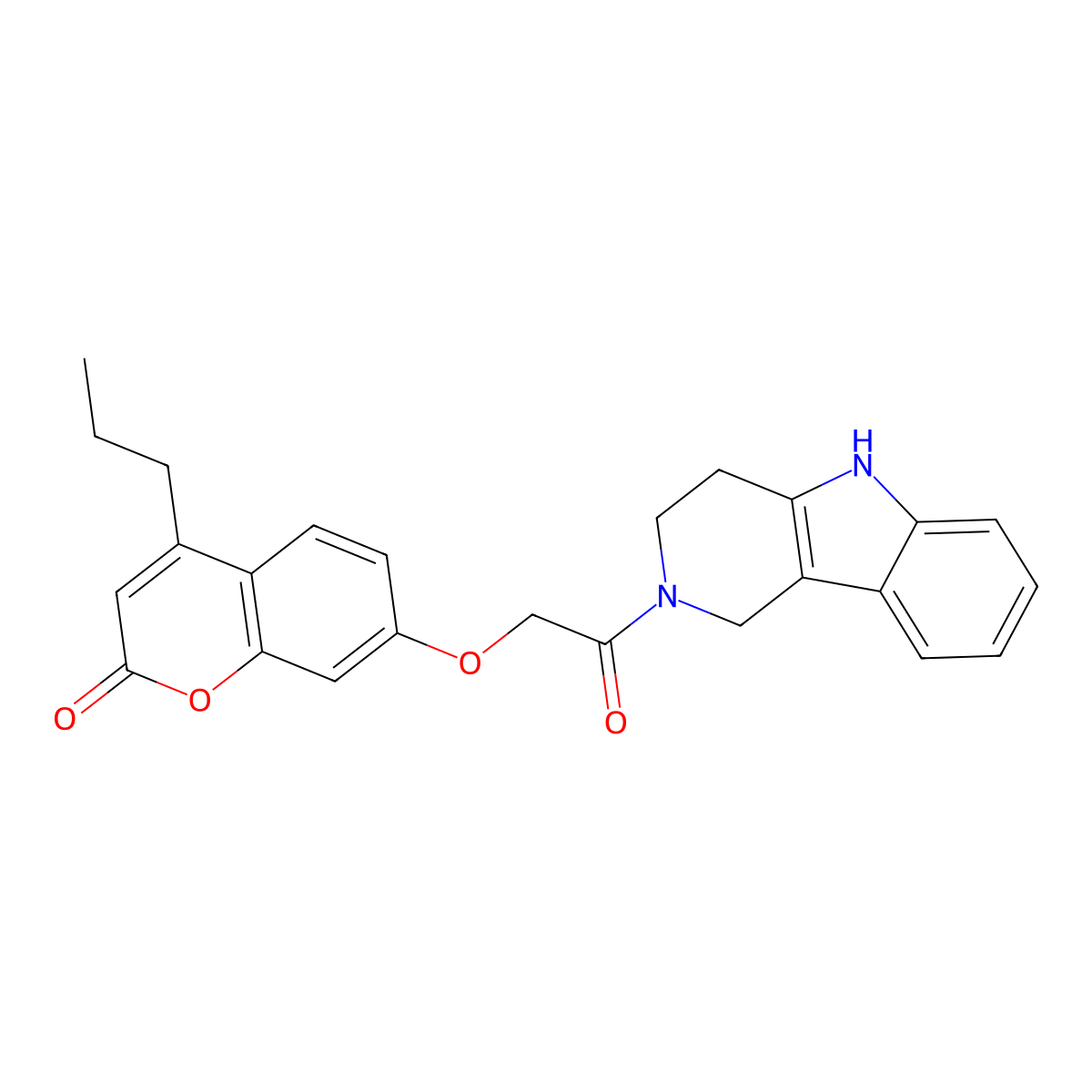 7-[2-oxo-2-(1,3,4,5-tetrahydro-2H-pyrido[4,3-b]indol-2-yl)ethoxy]-4-propyl-2H-chromen-2-one molecular structure, CAS 1351686-63-9