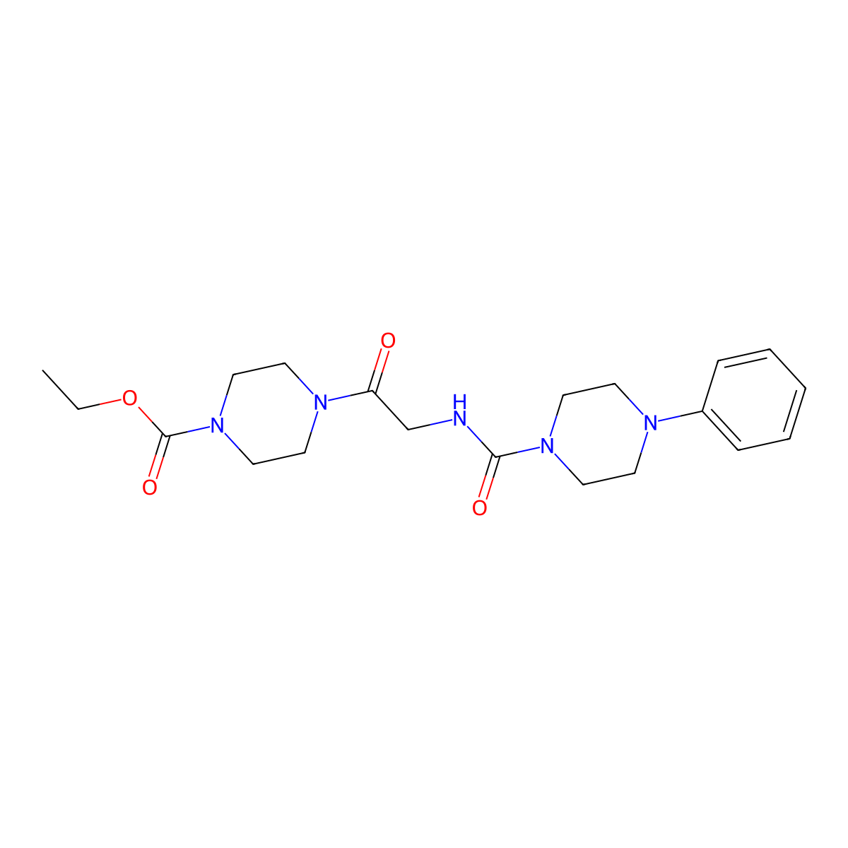 ethyl 4-{N-[(4-phenylpiperazin-1-yl)carbonyl]glycyl}piperazine-1-carboxylate molecular structure, CAS 1351686-66-2
