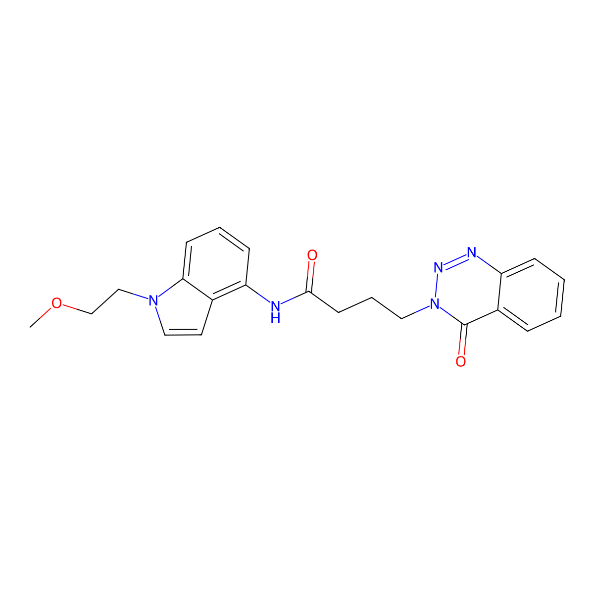 N-[1-(2-methoxyethyl)-1H-indol-4-yl]-4-(4-oxo-1,2,3-benzotriazin-3(4H)-yl)butanamide molecular structure, CAS 1351686-69-5