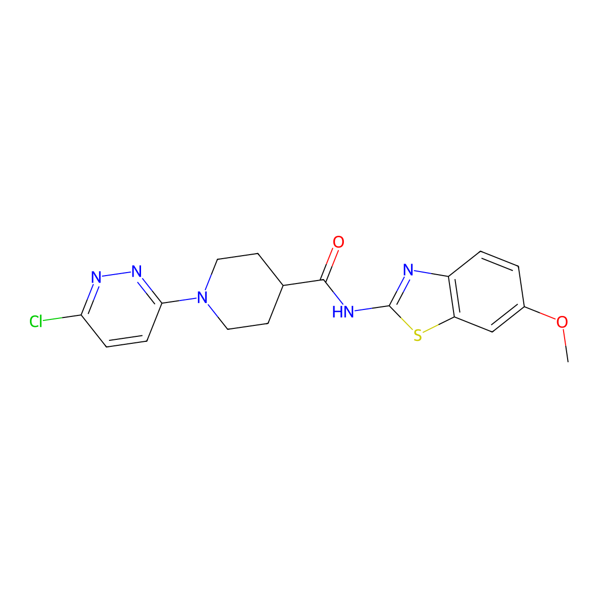 1-(6-chloropyridazin-3-yl)-N-(6-methoxybenzo[d]thiazol-2-yl)piperidine-4-carboxamide molecular structure, CAS 1351686-71-9