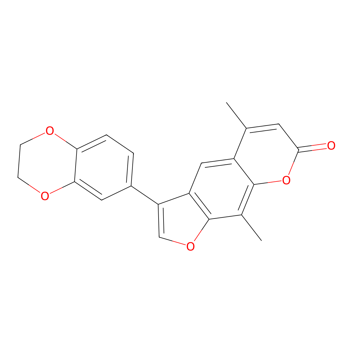 3-(2,3-dihydro-1,4-benzodioxin-6-yl)-5,9-dimethyl-7H-furo[3,2-g]chromen-7-one molecular structure, CAS 1351686-74-2