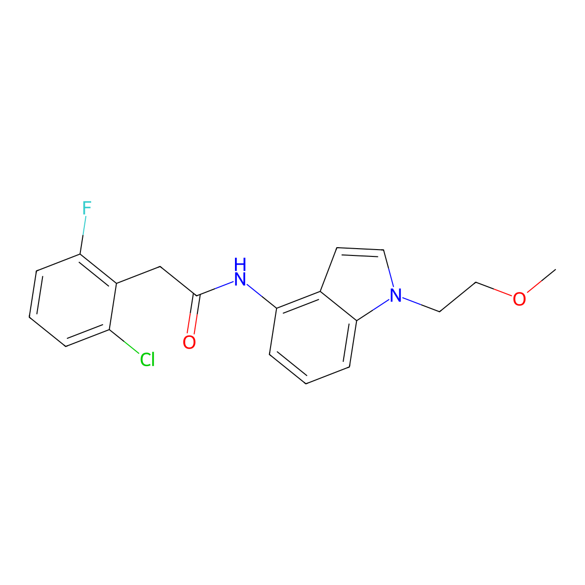 2-(2-chloro-6-fluorophenyl)-N-[1-(2-methoxyethyl)-1H-indol-4-yl]acetamide molecular structure, CAS 1351686-77-5