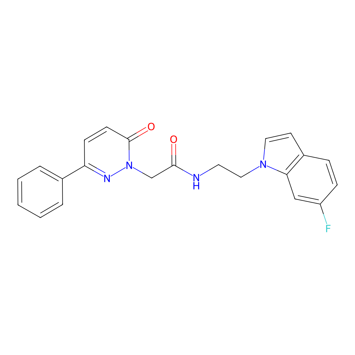 N-[2-(6-fluoro-1H-indol-1-yl)ethyl]-2-[6-oxo-3-phenyl-1(6H)-pyridazinyl]acetamide molecular structure, CAS 1351686-97-9