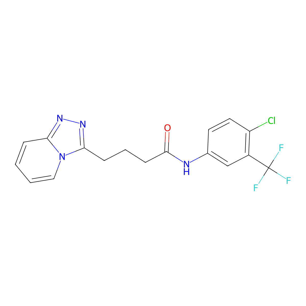 N-[4-chloro-3-(trifluoromethyl)phenyl]-4-([1,2,4]triazolo[4,3-a]pyridin-3-yl)butanamide molecular structure, CAS 1351686-99-1