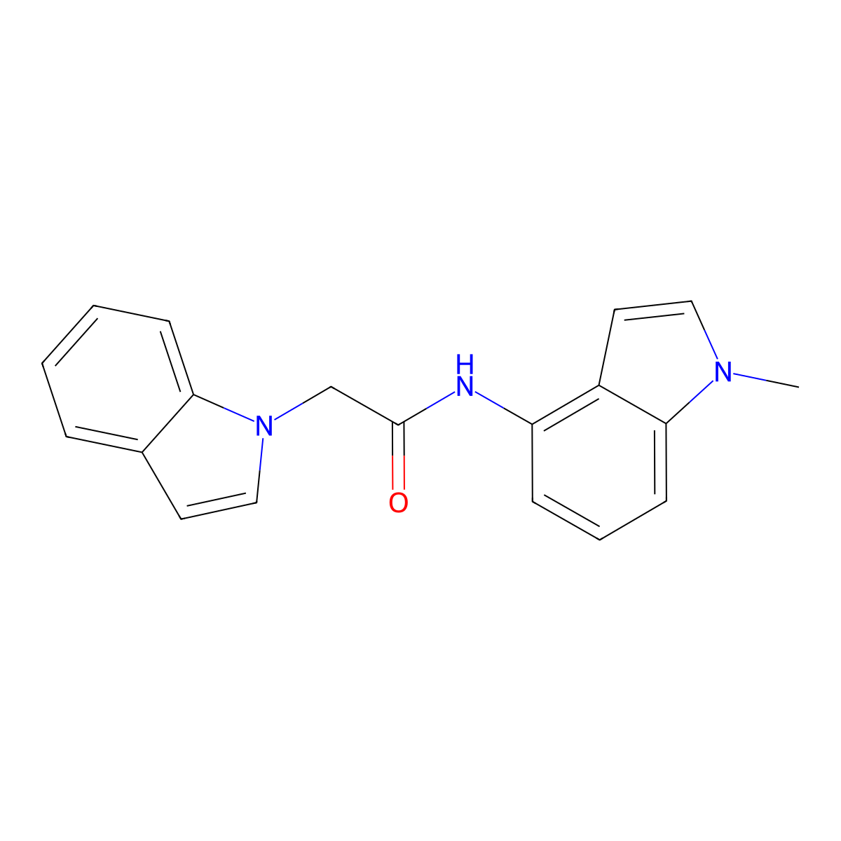 2-(1H-indol-1-yl)-N-(1-methyl-1H-indol-4-yl)acetamide molecular structure, CAS 1351687-00-7
