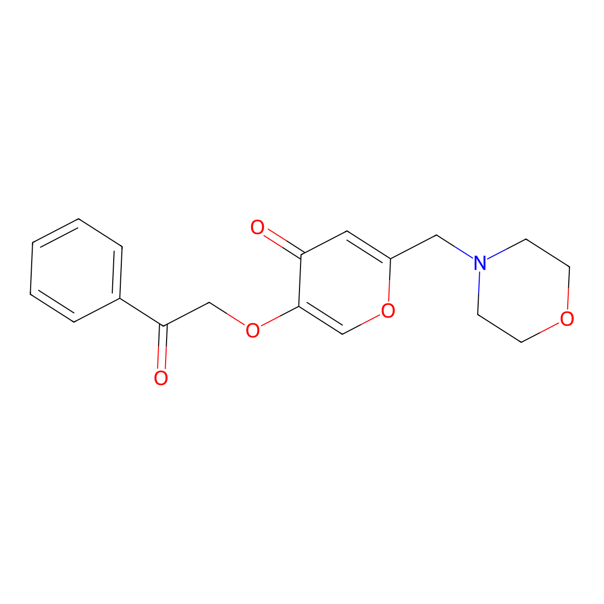 2-(morpholin-4-ylmethyl)-5-(2-oxo-2-phenylethoxy)-4H-pyran-4-one molecular structure, CAS 1351687-01-8