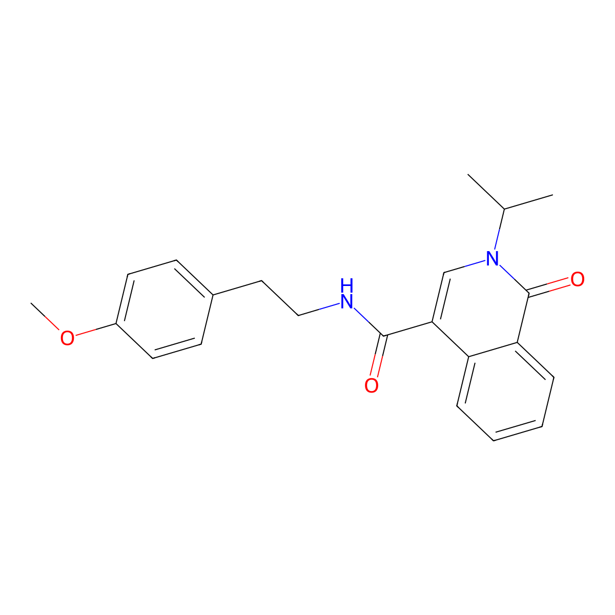 2-isopropyl-N~4~-(4-methoxyphenethyl)-1-oxo-1,2-dihydro-4-isoquinolinecarboxamide molecular structure, CAS 1351687-07-4
