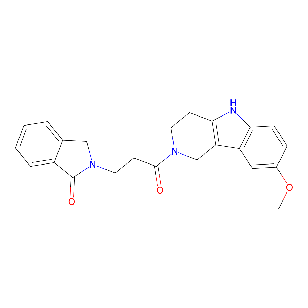 2-[3-(8-methoxy-1,3,4,5-tetrahydro-2H-pyrido[4,3-b]indol-2-yl)-3-oxopropyl]-2,3-dihydro-1H-isoindol-1-one molecular structure, CAS 1351687-17-6