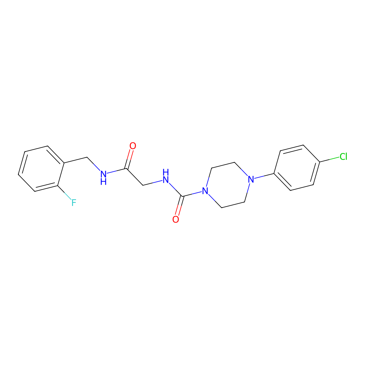 4-(4-chlorophenyl)-N-{2-[(2-fluorobenzyl)amino]-2-oxoethyl}piperazine-1-carboxamide molecular structure, CAS 1351687-18-7