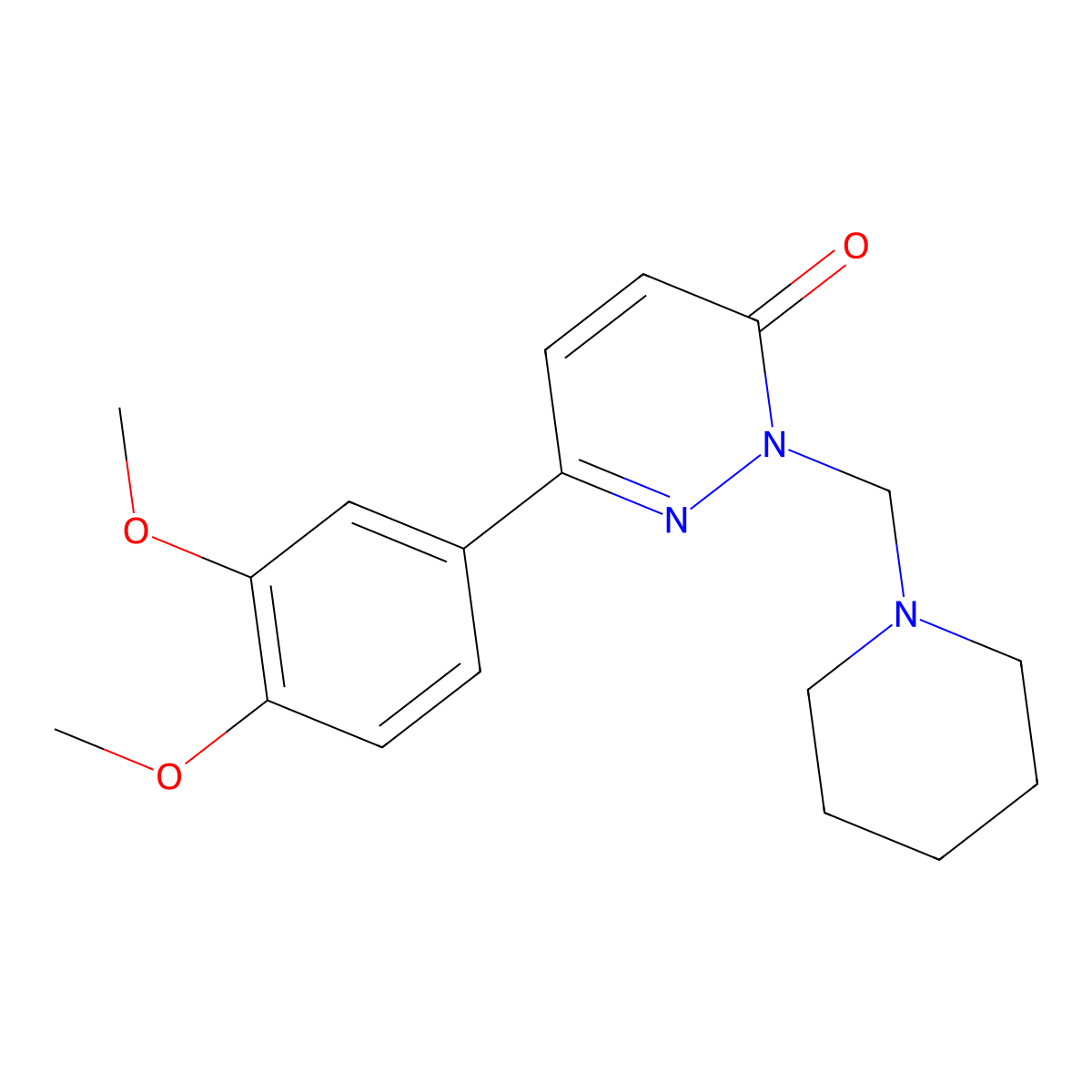 6-(3,4-dimethoxyphenyl)-2-(piperidin-1-ylmethyl)pyridazin-3(2H)-one molecular structure, CAS 1351687-19-8