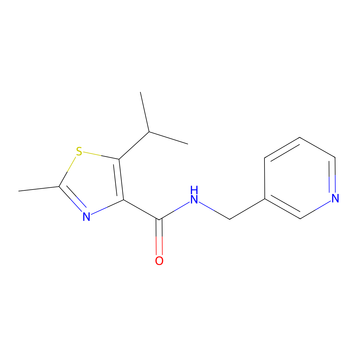 5-isopropyl-2-methyl-N-(3-pyridylmethyl)-1,3-thiazole-4-carboxamide molecular structure, CAS 1351687-31-4
