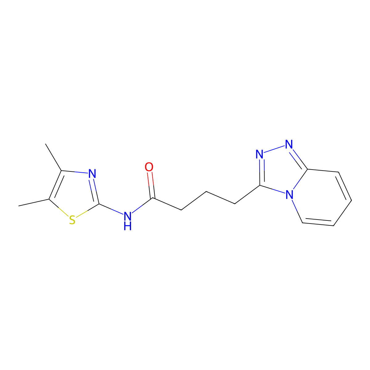4-([1,2,4]triazolo[4,3-a]pyridin-3-yl)-N-(4,5-dimethylthiazol-2-yl)butanamide molecular structure, CAS 1351687-37-0
