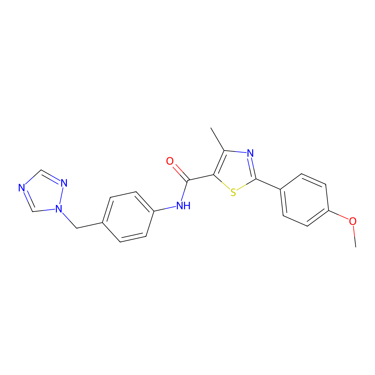 2-(4-methoxyphenyl)-4-methyl-N-[4-(1H-1,2,4-triazol-1-ylmethyl)phenyl]-1,3-thiazole-5-carboxamide molecular structure, CAS 1351687-49-4