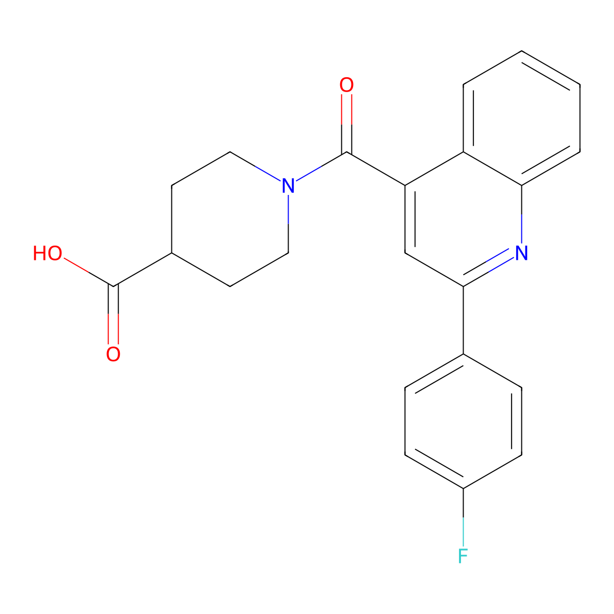 1-{[2-(4-Fluorophenyl)quinolin-4-yl]carbonyl}piperidine-4-carboxylic acid molecular structure, CAS 1351687-52-9