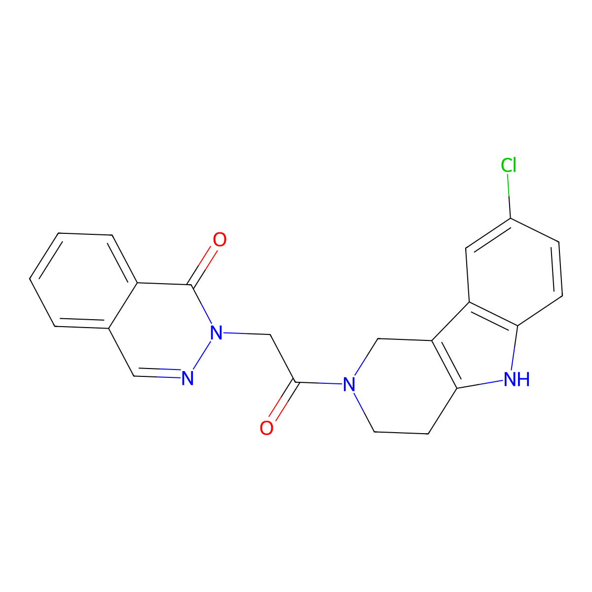 2-[2-(8-chloro-1,3,4,5-tetrahydro-2H-pyrido[4,3-b]indol-2-yl)-2-oxoethyl]-1(2H)-phthalazinone molecular structure, CAS 1351687-56-3