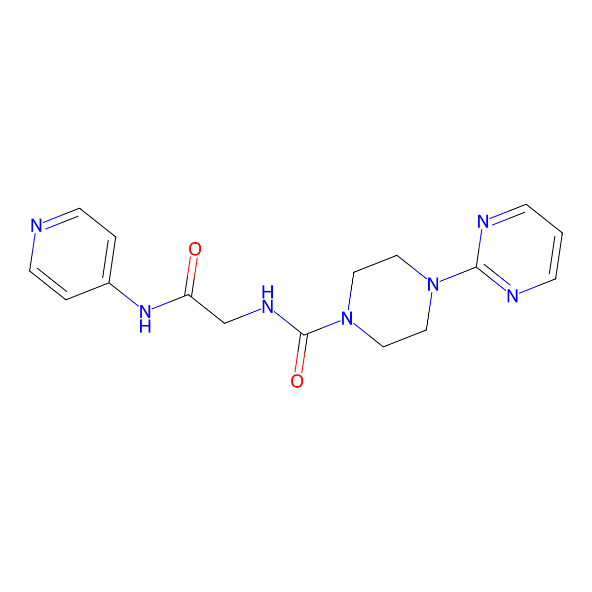 N-[2-oxo-2-(pyridin-4-ylamino)ethyl]-4-(pyrimidin-2-yl)piperazine-1-carboxamide molecular structure, CAS 1351687-65-4