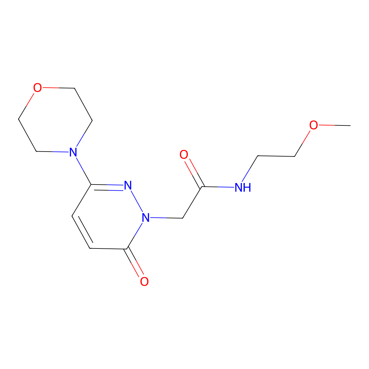 N-(2-methoxyethyl)-2-(3-morpholino-6-oxopyridazin-1(6H)-yl)acetamide molecular structure, CAS 1351687-74-5