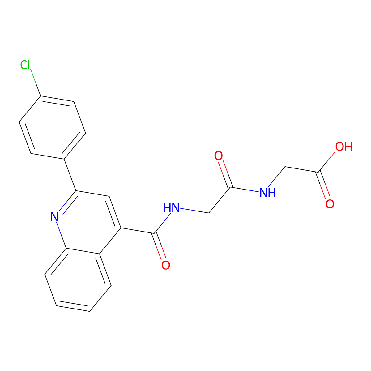 N-{[2-(4-chlorophenyl)quinolin-4-yl]carbonyl}glycylglycine molecular structure, CAS 1351687-95-0