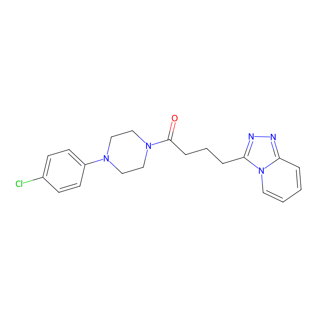 1-[4-(4-Chlorophenyl)piperazin-1-yl]-4-([1,2,4]triazolo[4,3-a]pyridin-3-yl)butan-1-one molecular structure, CAS 1351687-96-1