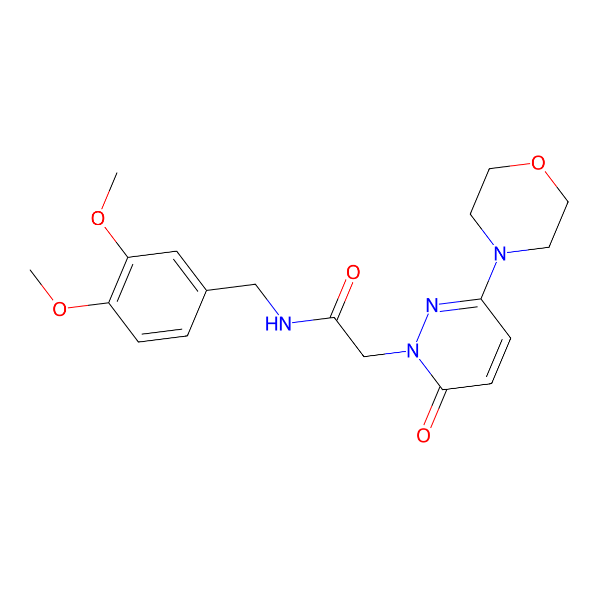 N-(3,4-dimethoxybenzyl)-2-(3-morpholino-6-oxopyridazin-1(6H)-yl)acetamide molecular structure, CAS 1351688-03-3