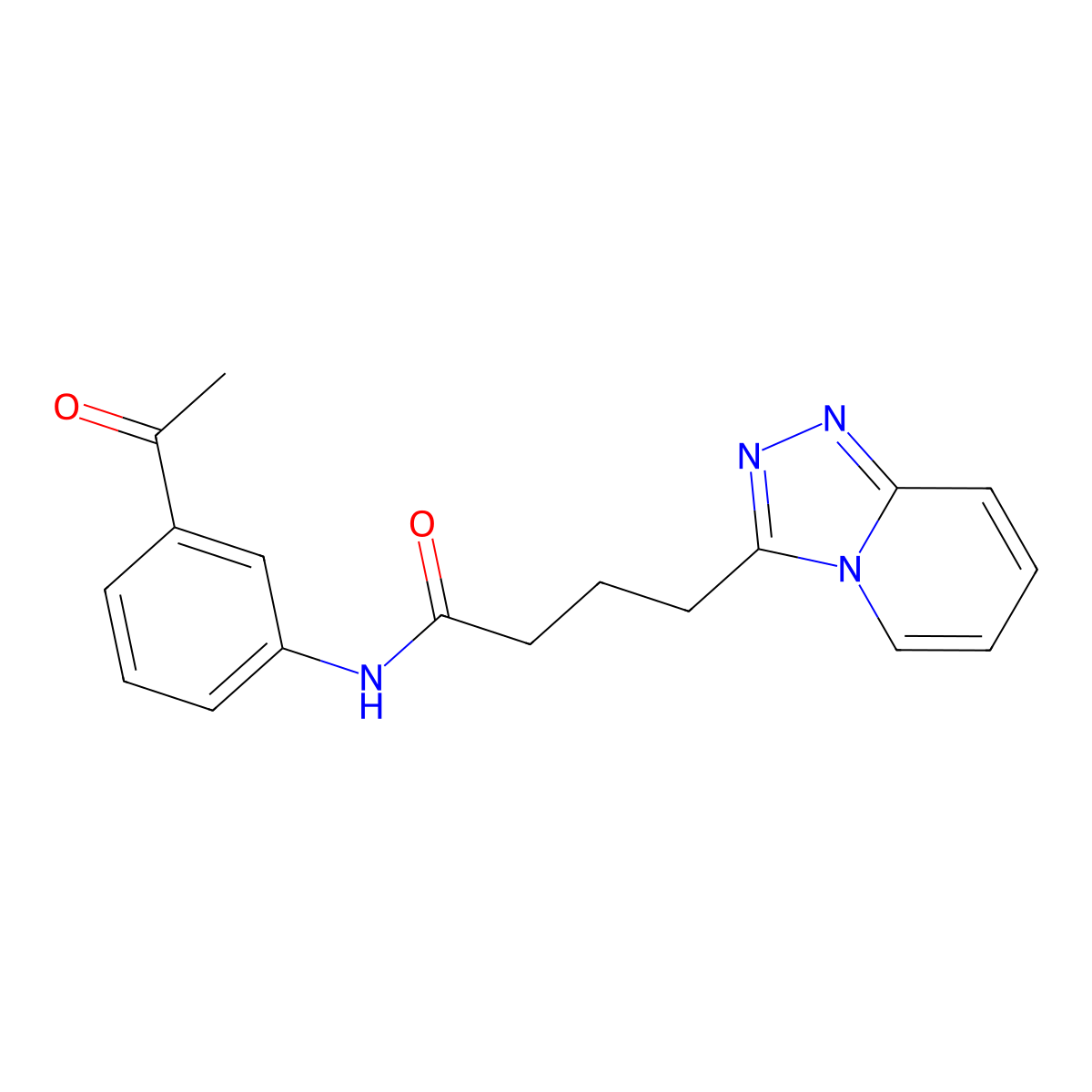 4-([1,2,4]triazolo[4,3-a]pyridin-3-yl)-N-(3-acetylphenyl)butanamide molecular structure, CAS 1351688-04-4