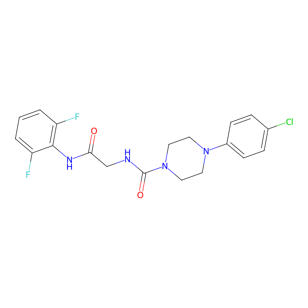 4-(4-chlorophenyl)-N-{2-[(2,6-difluorophenyl)amino]-2-oxoethyl}piperazine-1-carboxamide molecular structure, CAS 1351688-05-5