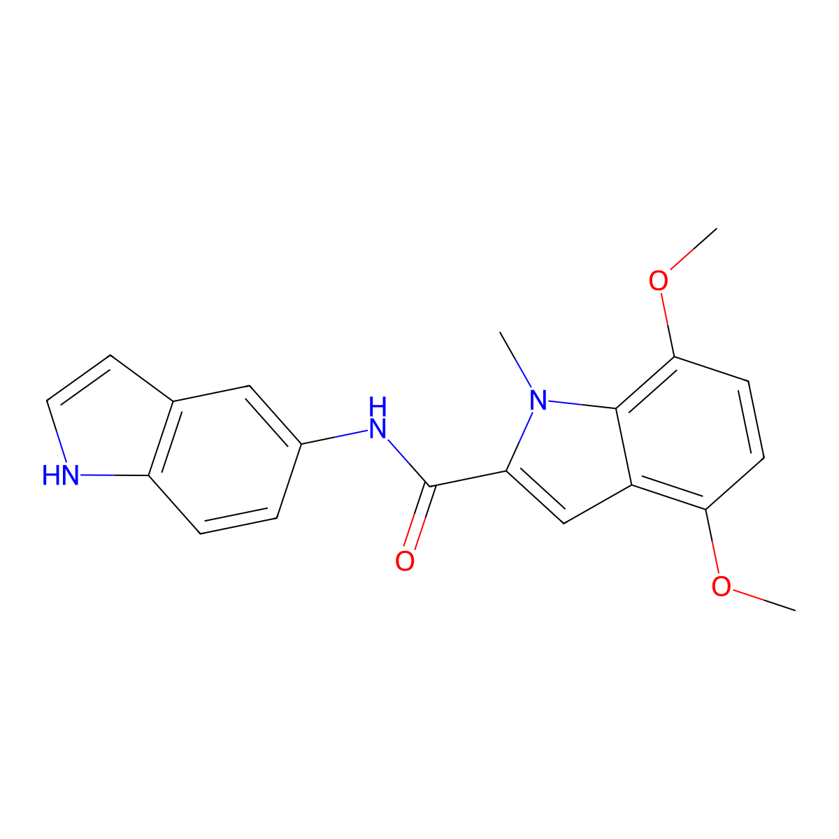 N-(1H-indol-5-yl)-4,7-dimethoxy-1-methyl-1H-indole-2-carboxamide molecular structure, CAS 1351688-20-4