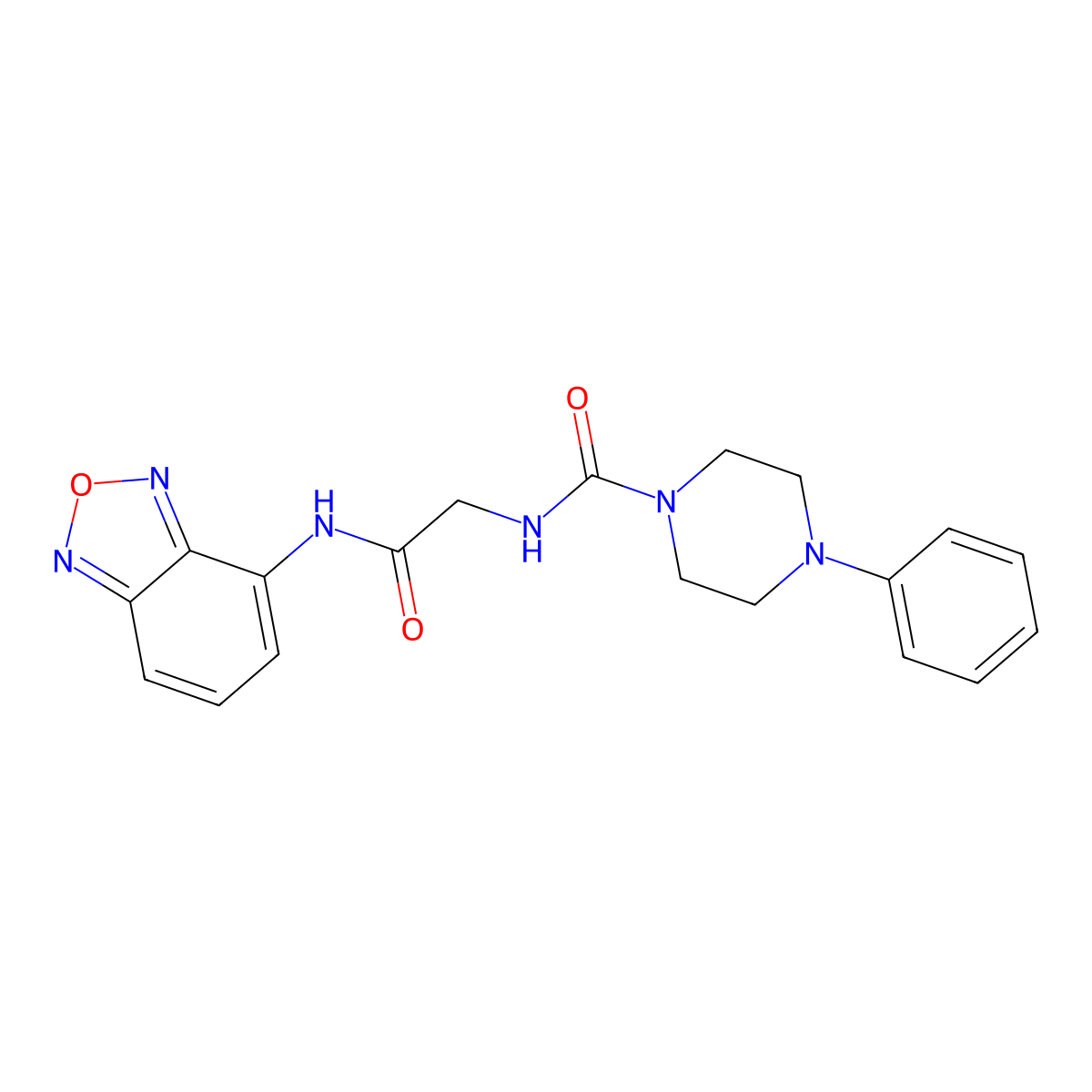 N-[2-(2,1,3-benzoxadiazol-4-ylamino)-2-oxoethyl]-4-phenylpiperazine-1-carboxamide molecular structure, CAS 1351688-21-5