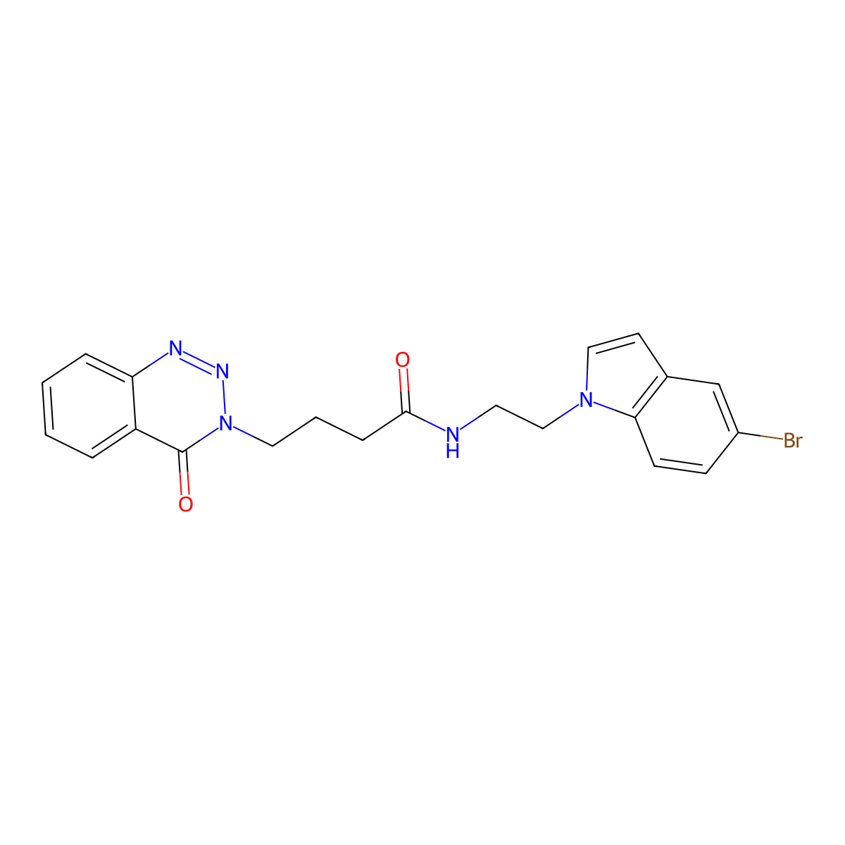 N-[2-(5-bromo-1H-indol-1-yl)ethyl]-4-(4-oxo-1,2,3-benzotriazin-3(4H)-yl)butanamide molecular structure, CAS 1351688-32-8