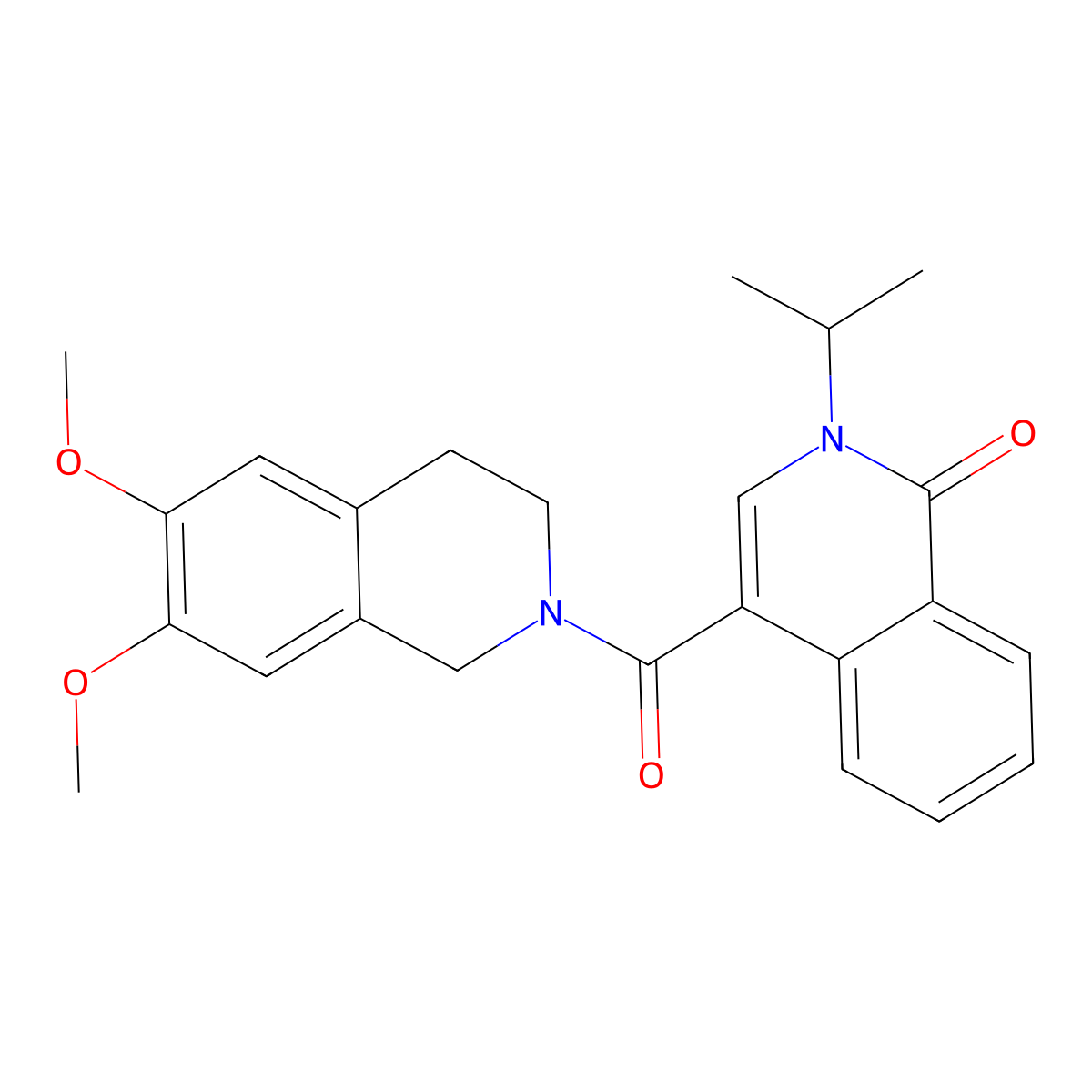 4-{[6,7-dimethoxy-3,4-dihydro-2(1H)-isoquinolinyl]carbonyl}-2-isopropyl-1(2H)-isoquinolinone molecular structure, CAS 1351688-34-0
