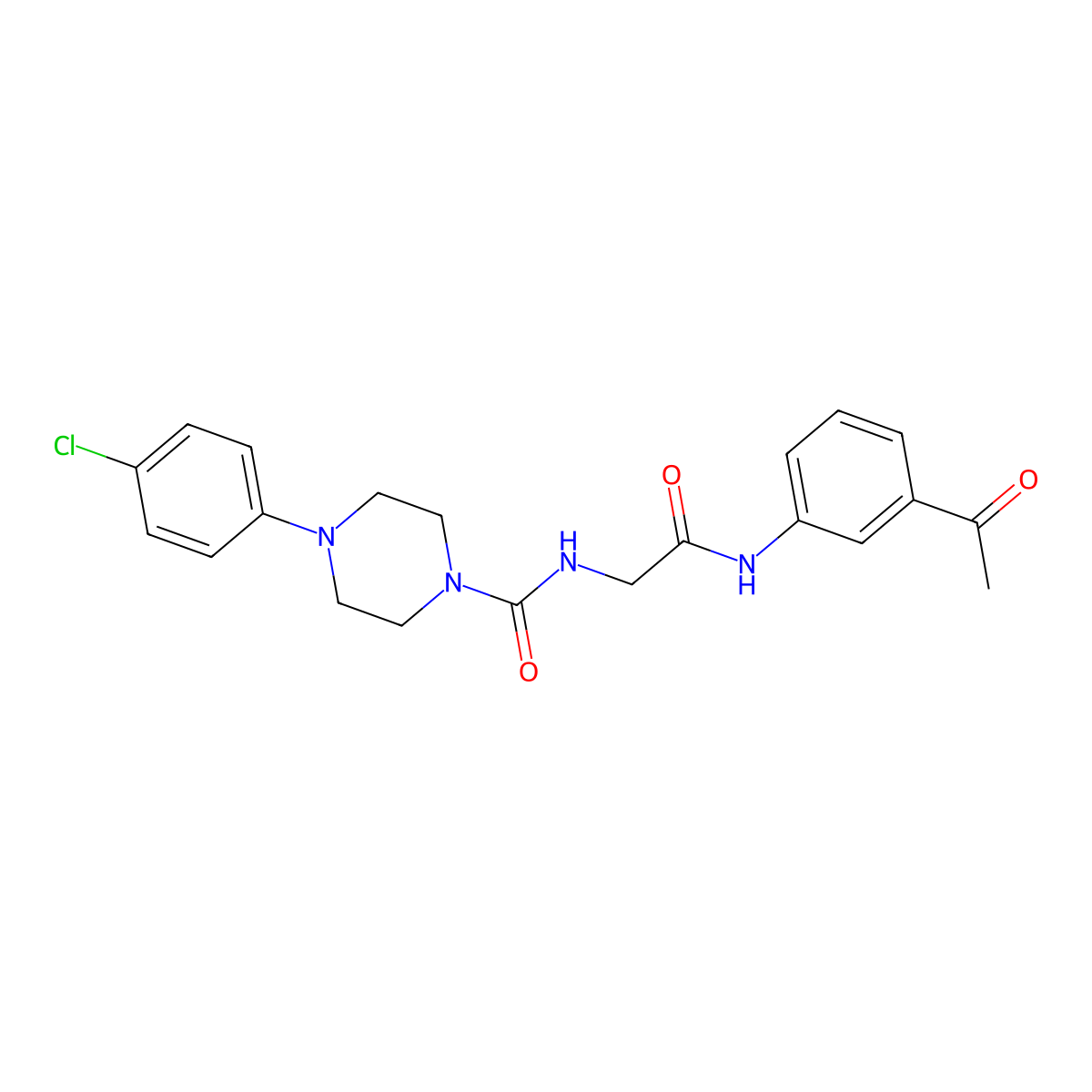 N-{2-[(3-acetylphenyl)amino]-2-oxoethyl}-4-(4-chlorophenyl)piperazine-1-carboxamide molecular structure, CAS 1351688-41-9